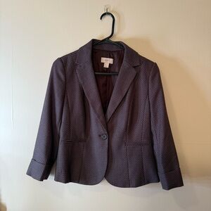 LOFT Maroon and White Blazer Tailored Suit Jacket